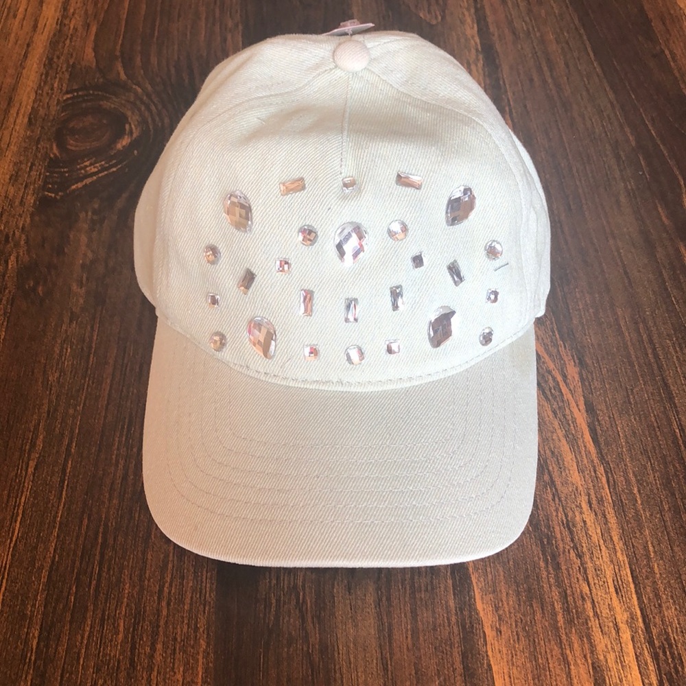 NWT Bedazzled light Denim Baseball Cap Regulated at the back. Very Girly